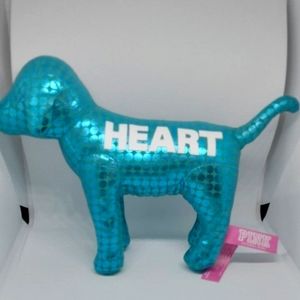 Victoria’s Secret Pink Signature Plush Dog. Bright shiny blueish.  Collectible